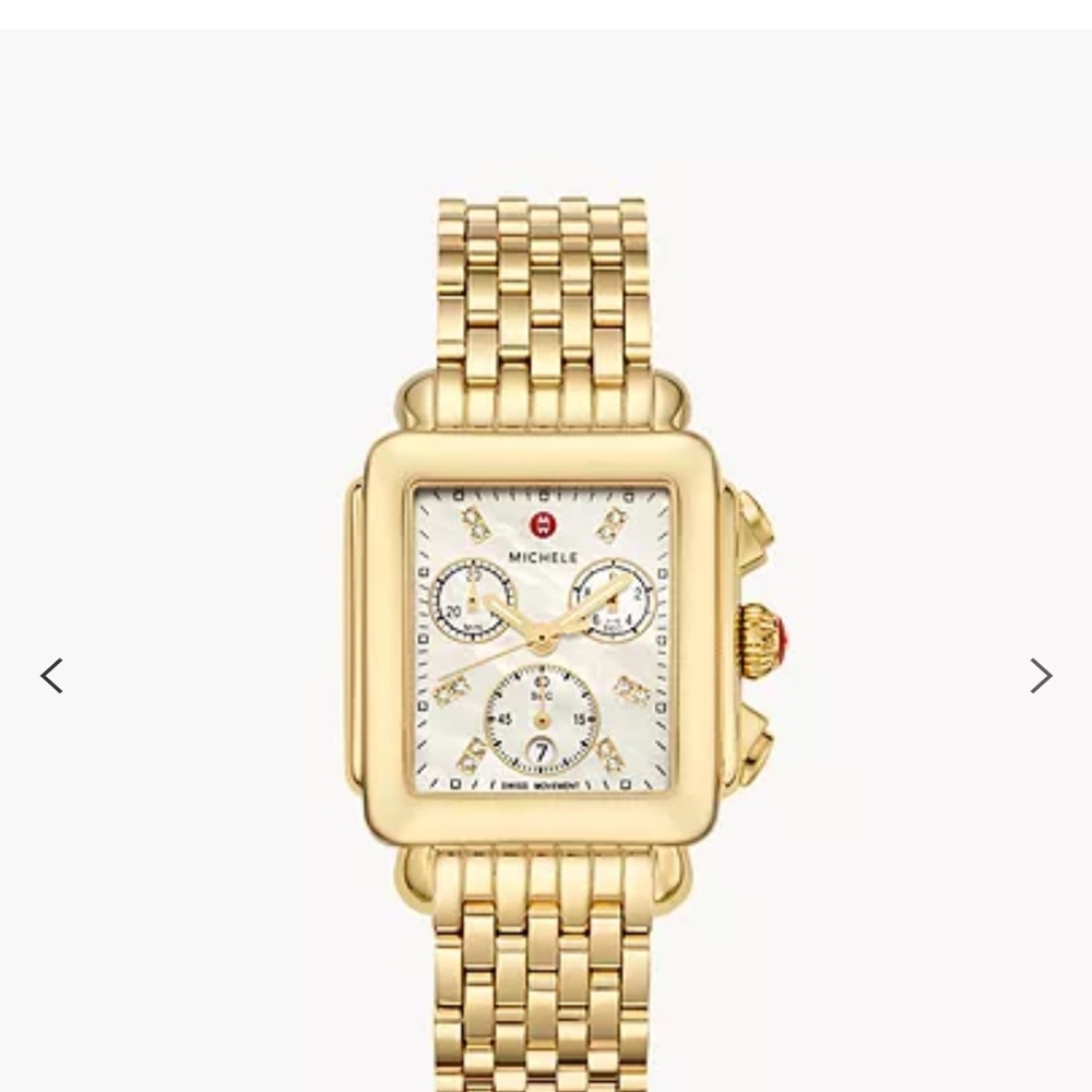 Michele Deco 18K Gold-Plated Diamond Dial Watch